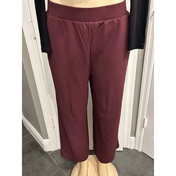 LOFT Women’s Wide-Leg Pull-On Pants – Burgundy – Size M – NWT - Picture 4 of 6
